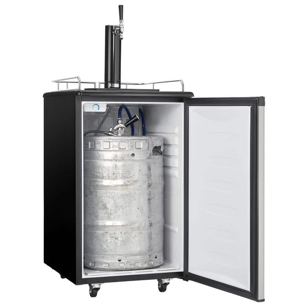 Danby Danby 5.4 Cubic Feet Silver Single Tap Half Barrel (Full Size) Freestanding Kegerator with Adjustable Temperature
