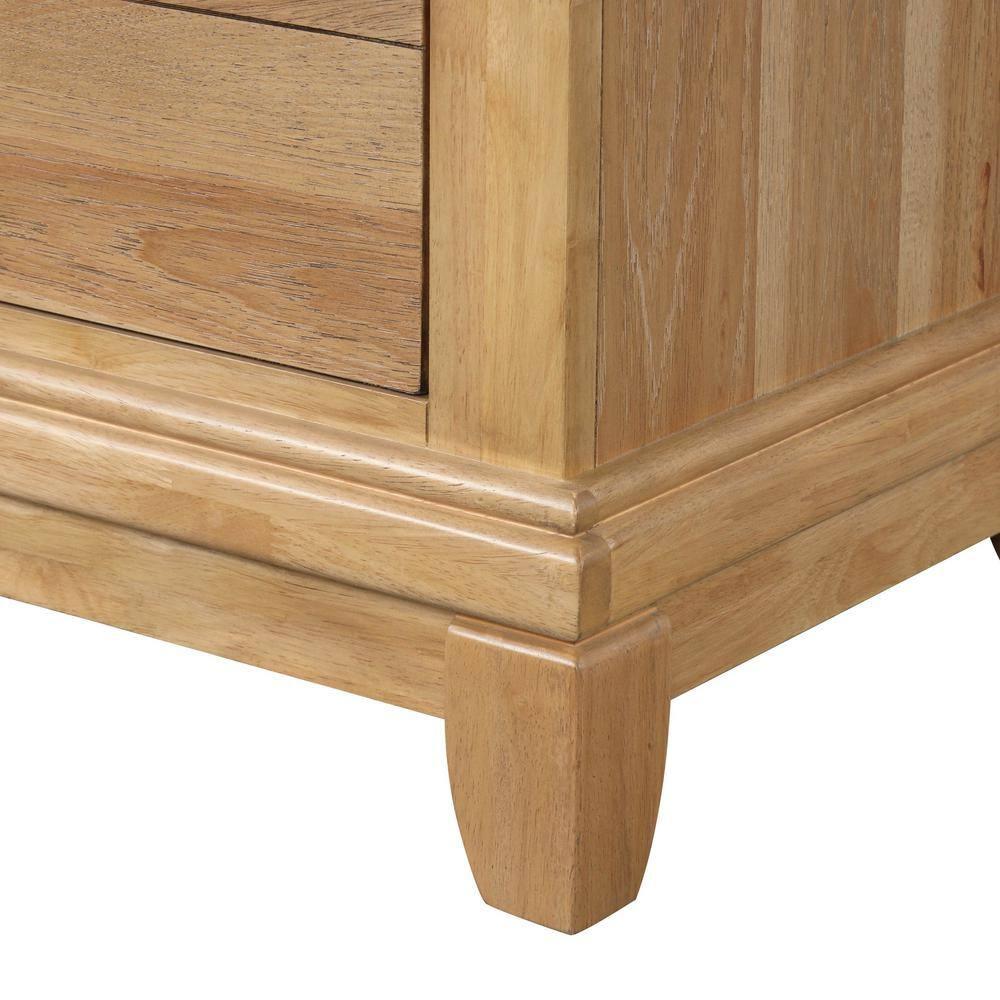 Furniture of America Stratford 2-Drawer Solid Wood Adult Bedroom Nightstand, Natural Oak