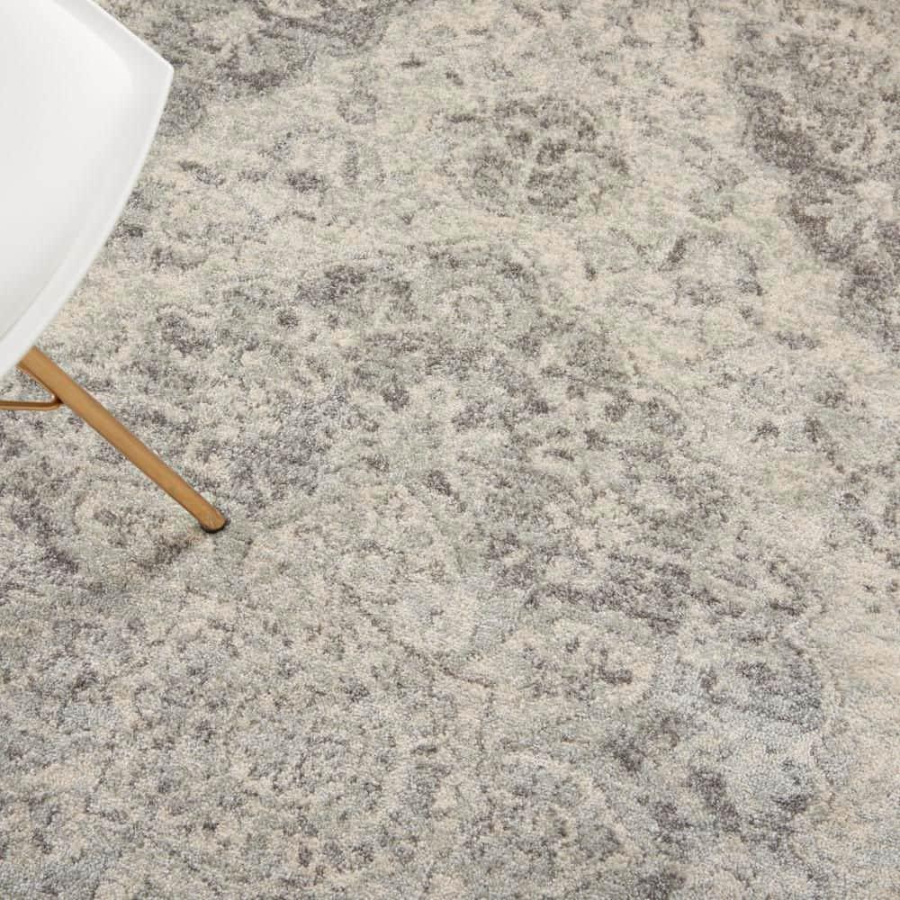 Nourison Tranquil Vintage Persian Center Medallion Area Rug Ivory Grey 4' x 6'