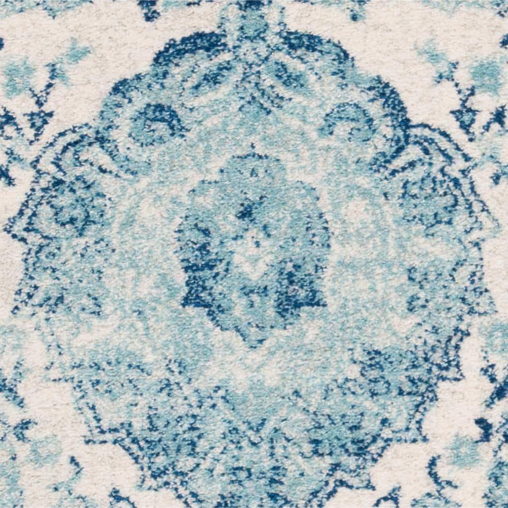 Madison MAD600 Power Loomed Indoor Area Rug - Cream/Turquoise - 4'x6' - Safavieh