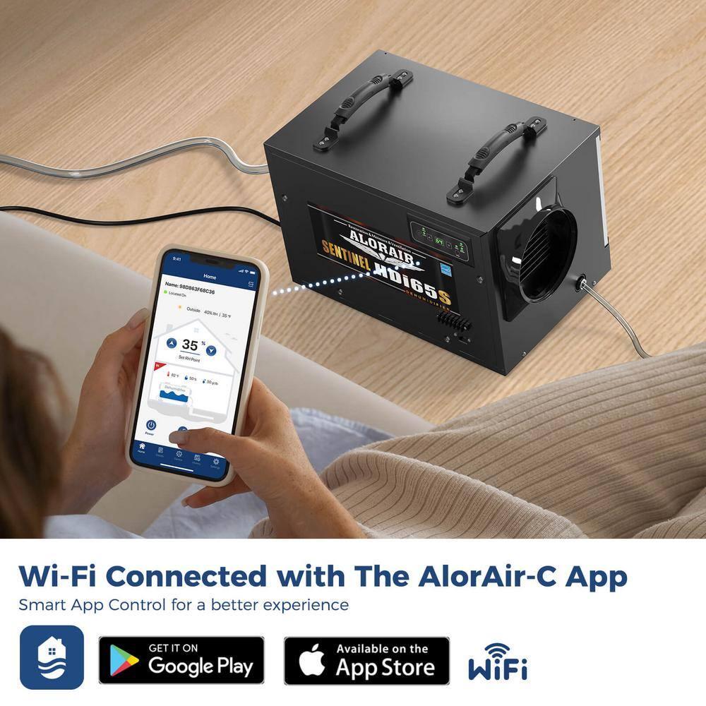 AlorAir 120 PPD Black Commercial Dehumidifier with Pump and Hose