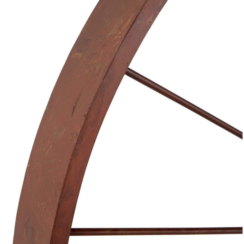 Decmode Large Red Metal Wheel Wall Decor, 43"
