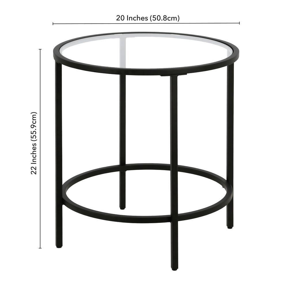 Evelyn&Zoe Sivil 20" Wide Round Side Table in Blackened Bronze