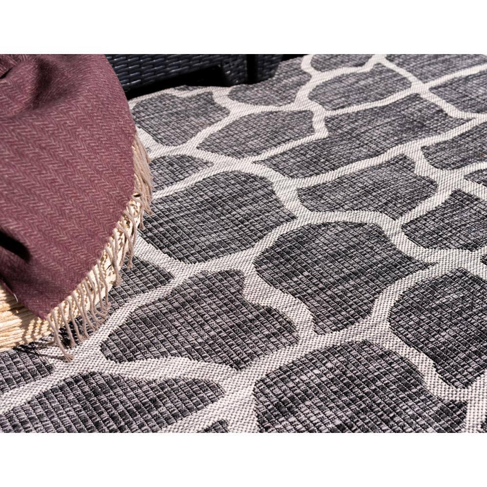 Unique Loom 6' 1 x 9' 0 Rectangle Indoor/Outdoor Safari Charcoal Gray Area Rug