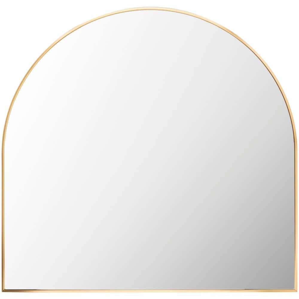 Aranya Rectangular Wood Silver and Gold Bathroom Vanity Mirror