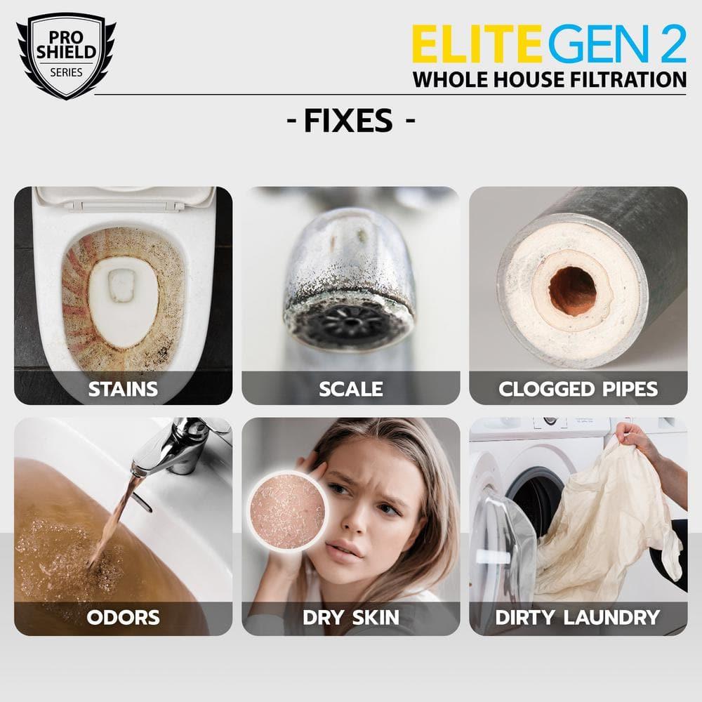 Elite Whole House Water Filter 3-Stage Well Water Filtration System with Gauges, PR Button 1 in. Ports Filter Set