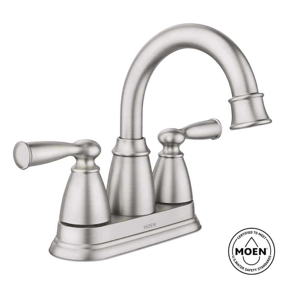 Moen Moen Banbury 4 in. Centerset Double Handle Bathroom Faucet 84943SRN