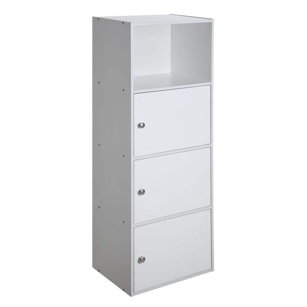 White 47" Tall 3-Door Office Storage Cabinet