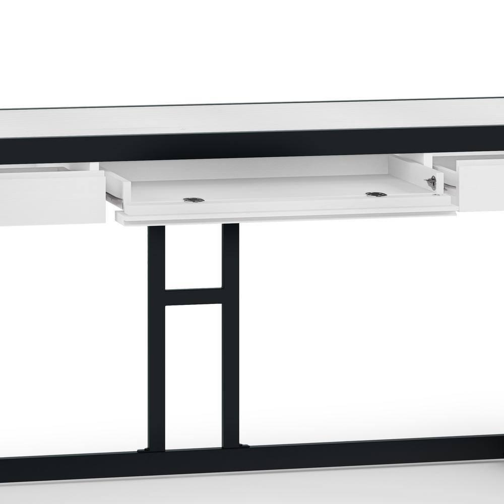 Simpli Home Erina SOLID ACACIA WOOD 60" Desk in Distressed White