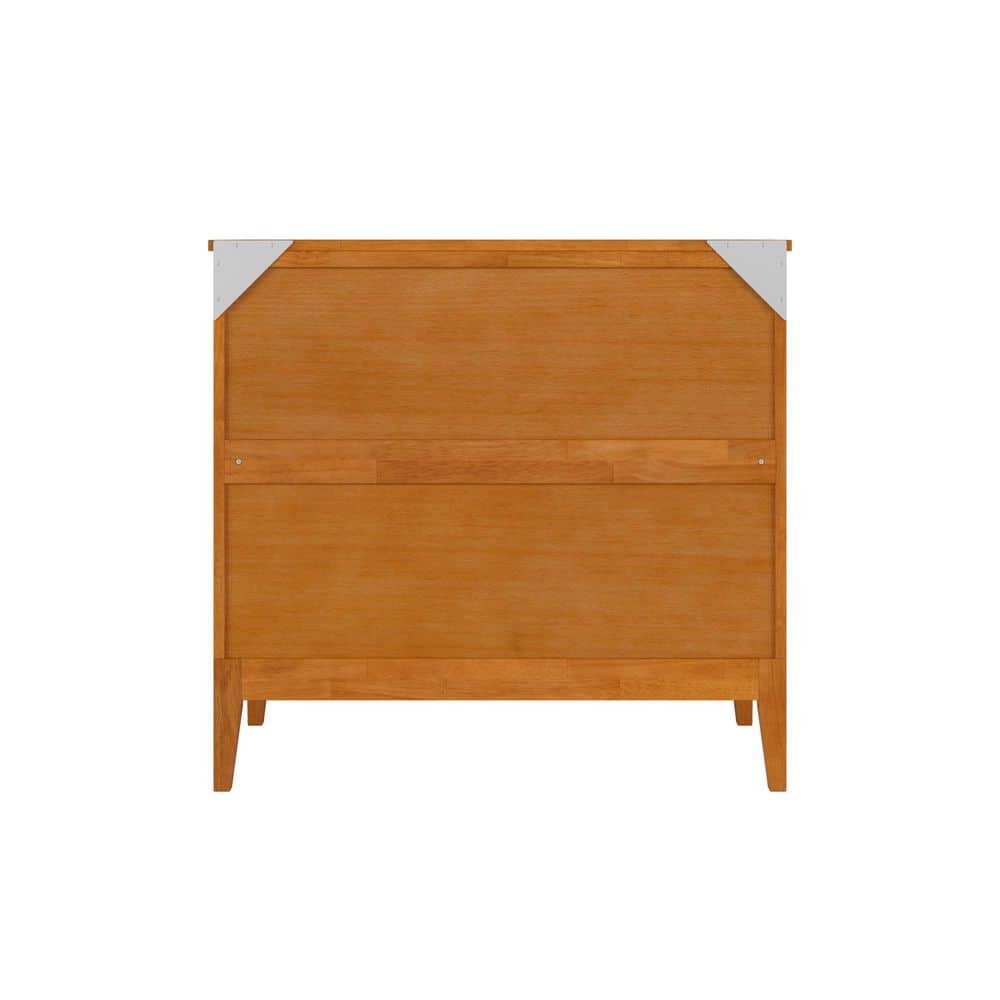 AFI Santa Fe Twin Wood Murphy Bed Chest with Mattress and Built-in Charger, Light Toffee