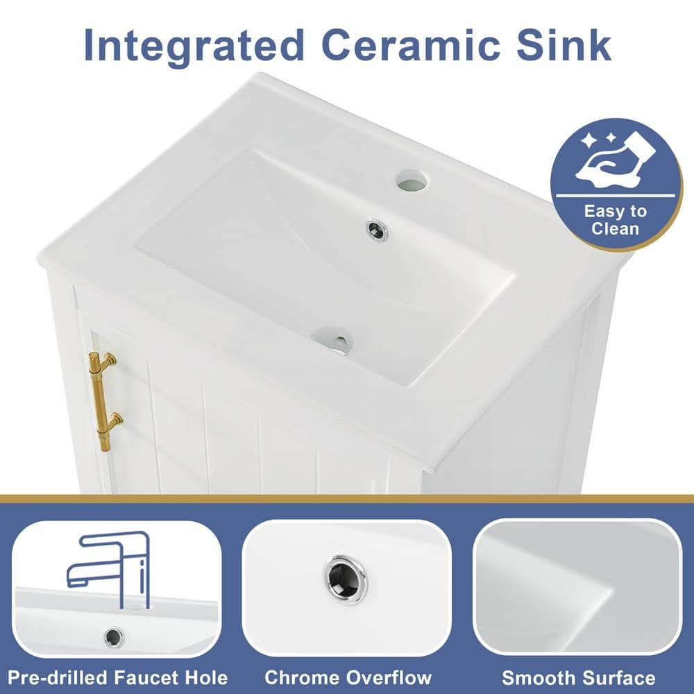Beyong 33.5" H X 20" W X 15.5" D 20'' Single Bathroom Vanity with Top