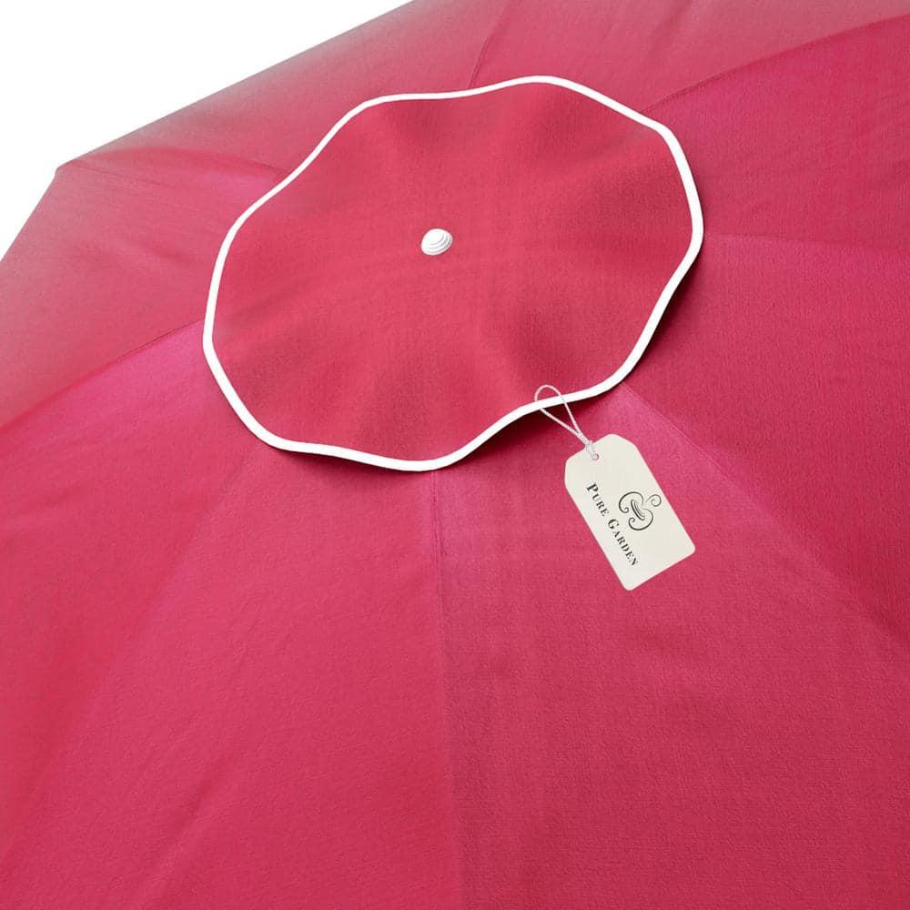 Beach Umbrella with 360 deg Tilt- Portable Outdoor Sun Shade Canopy with UV Protection - 7 ft. - Red