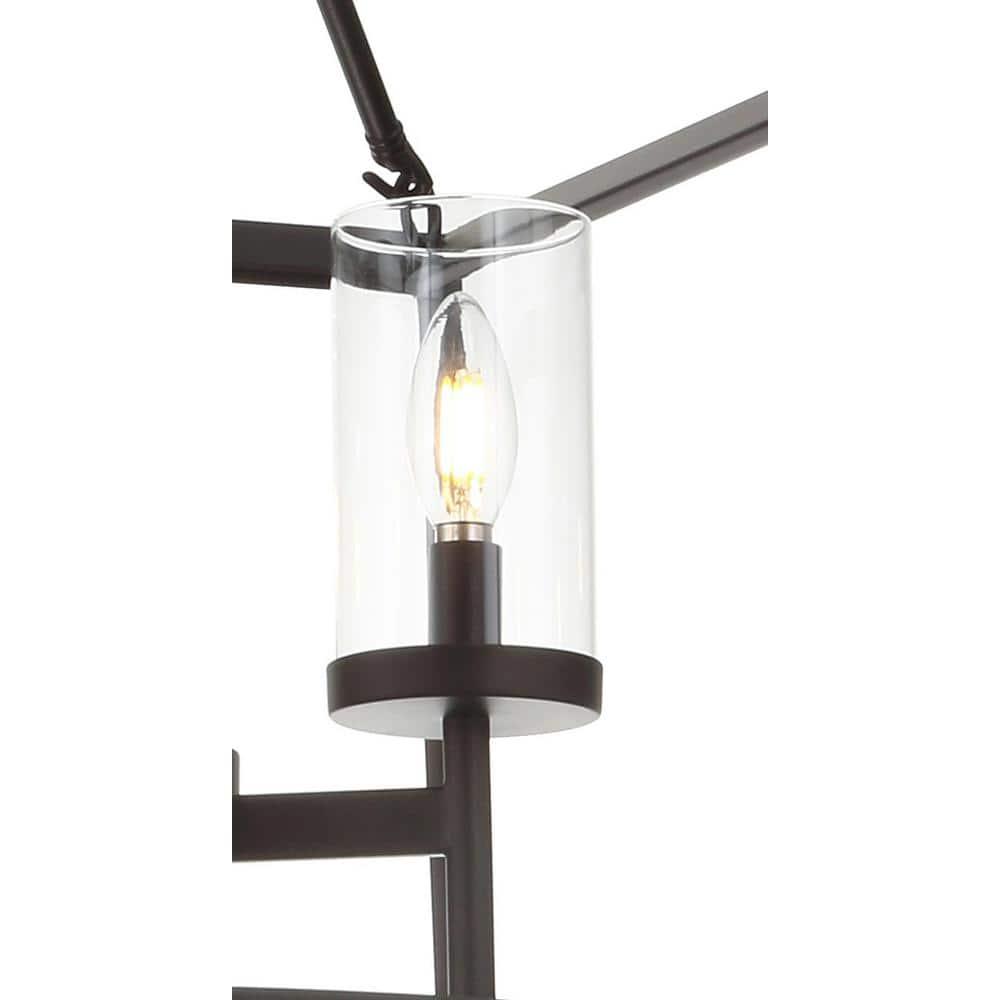 Anna 21" 4-light Metal/Glass LED Pendant, Oil Rubbed Bronze