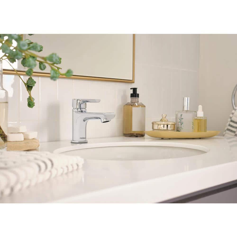 Peerless Flute Single Hole Bathroom Faucet, Single Handle Bathroom Faucet Chrome, Bathroom Sink Faucet, 0.5 GPM Flow Rate, Metal Drain Assembly, Chrome P1512LF-M-0.5