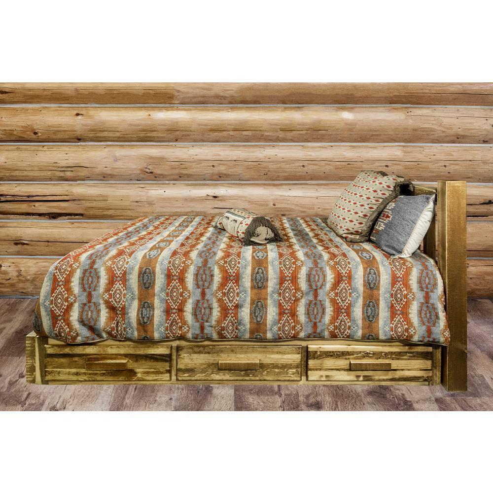 Montana Woodworks Homestead Storage Wood California King Platform Bed in Brown
