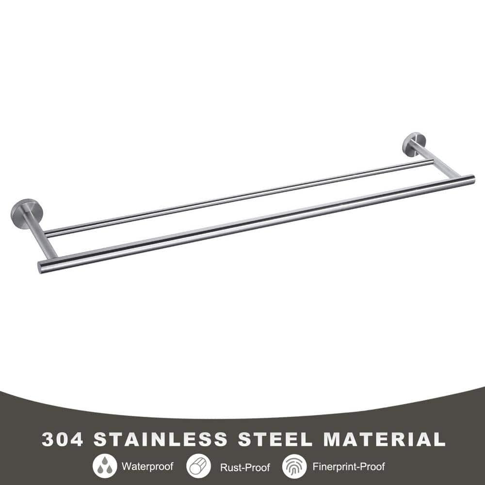 SUS 304 Stainless Steel Bathroom Double Towel Bar, Wall Mount Towel Holder For Bathroom