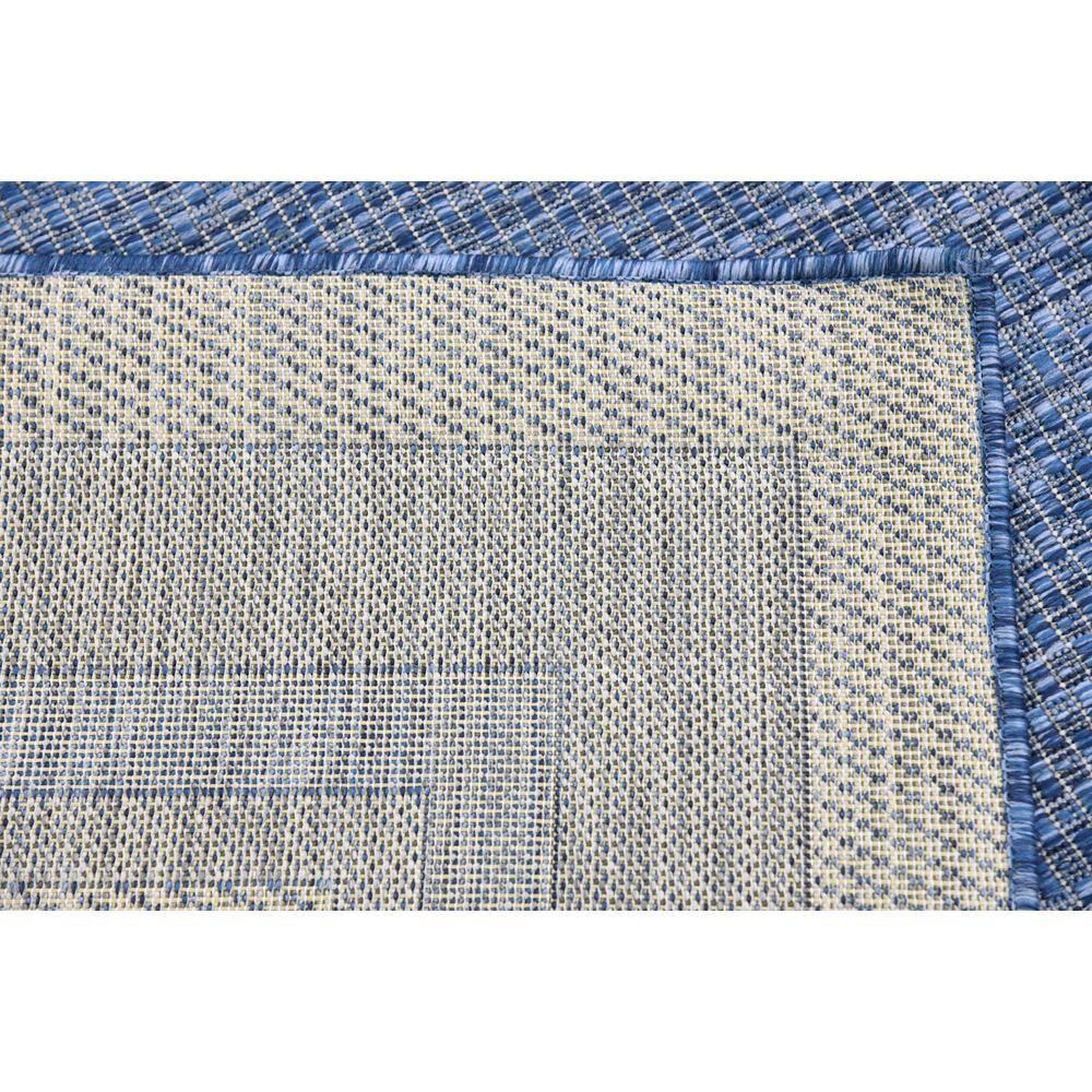 Unique Loom 6' 1 x 9' 0 Rectangle Indoor/Outdoor Border Blue Area Rug