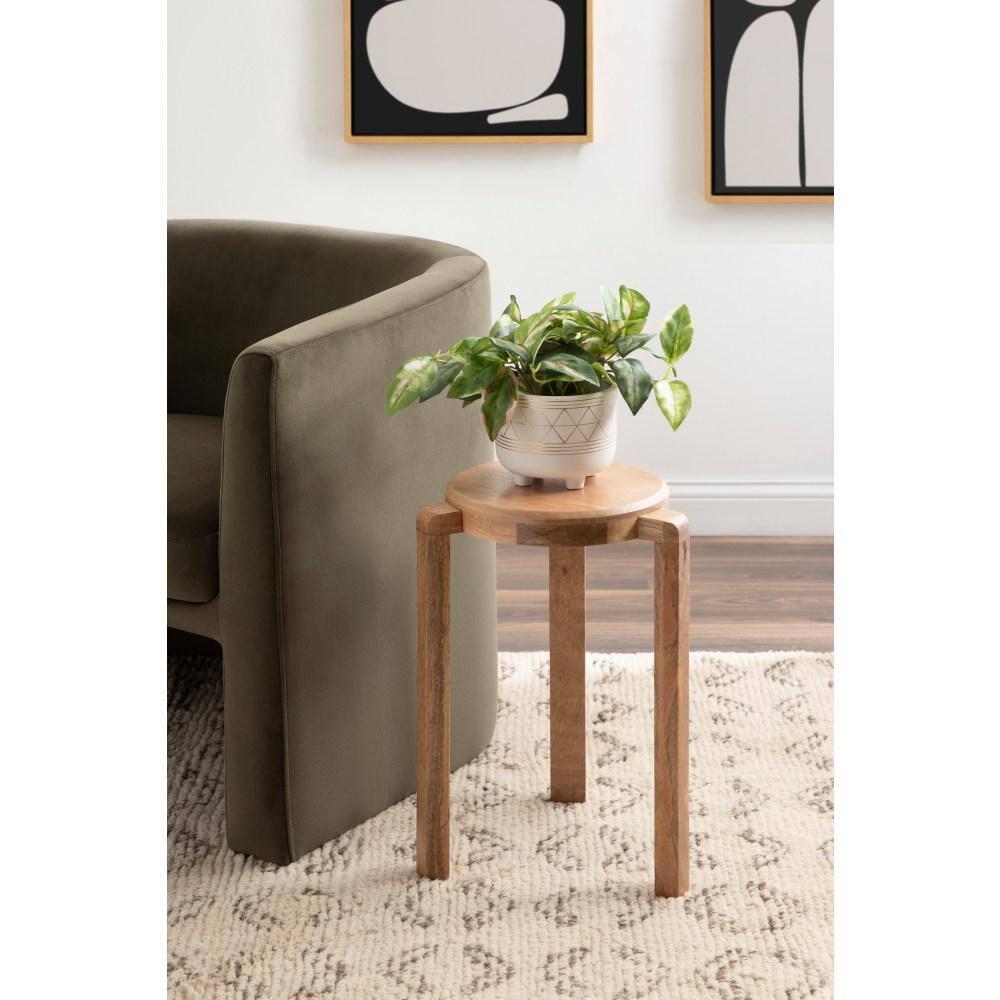 Kate and Laurel Stuart Wood Side Table, 14x14x20, Natural