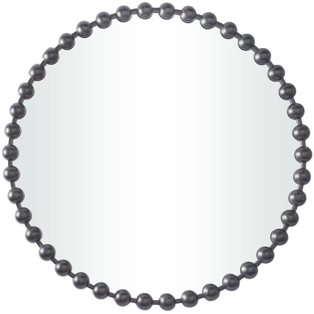 Marlowe Beaded Round Metal Wall Mirror