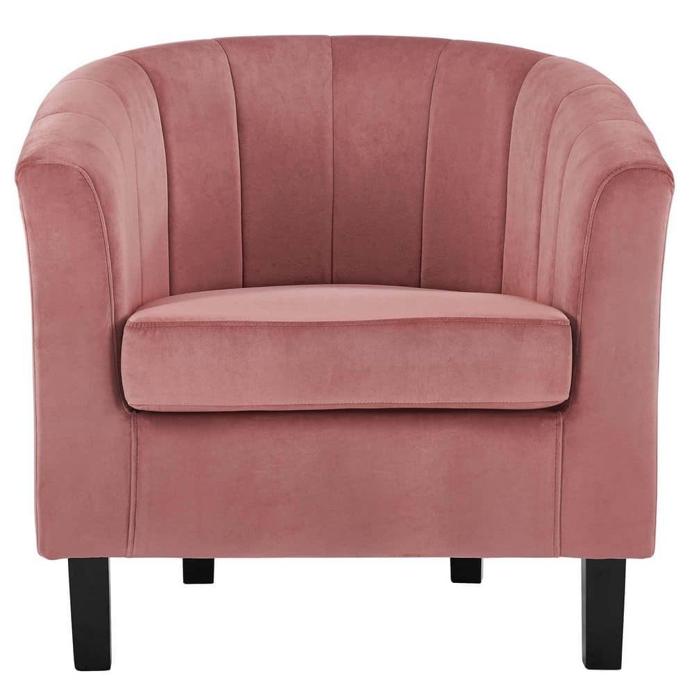 Modway Prospect Channel Tufted Performance Velvet Armchair Dusty Rose