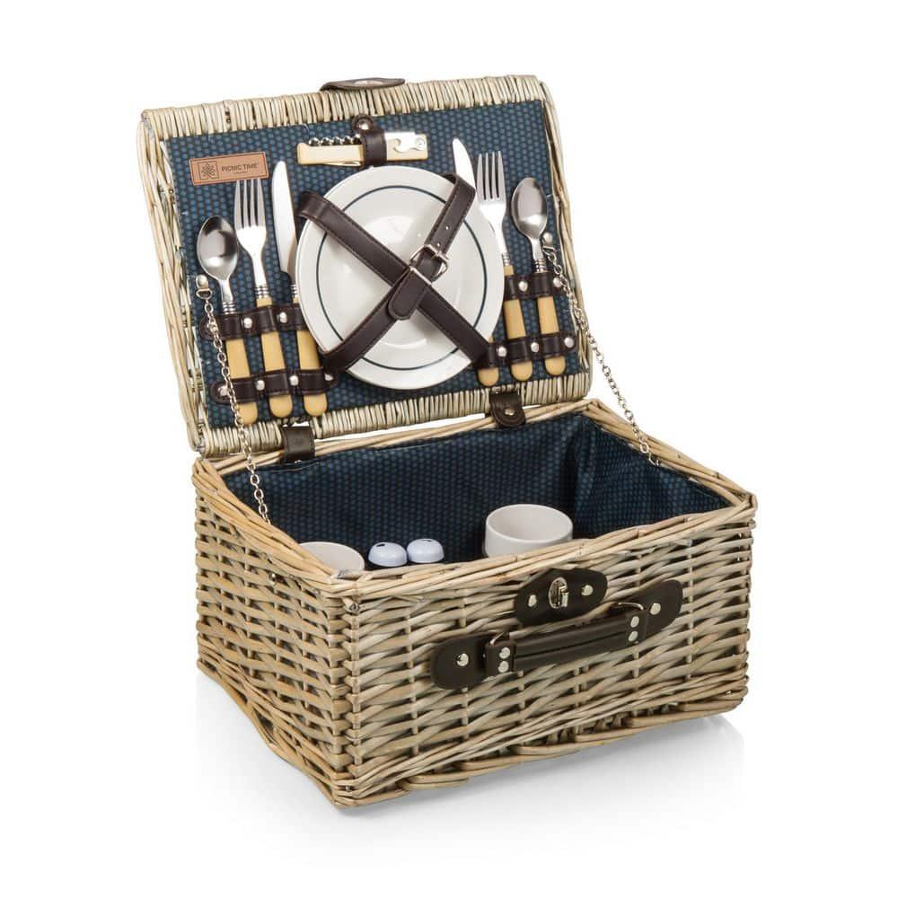 Picnic Time Catalina Wicker Picnic Basket with Picnic