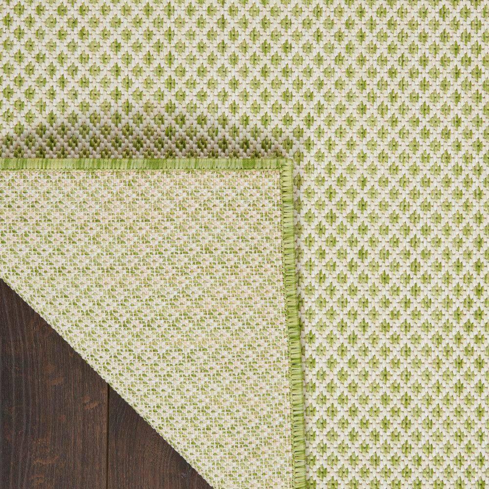 Nourison 4' x 4' Courtyard Modern Easy Care Flatweave Indoor Outdoor Square Rug Ivory Green