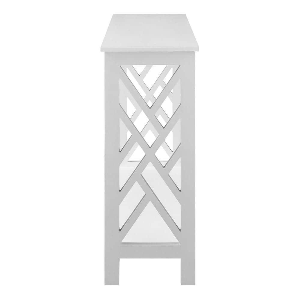 Convenience Concepts Titan Console Table with Shelf, White