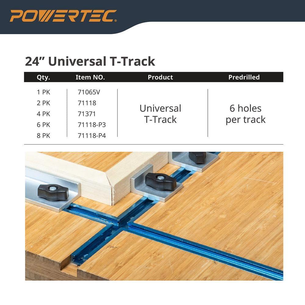 POWERTEC 10PK T Track Knob Kit w/ 7 Star Knob, 1/4-20 Threaded Bolts and Washers, T Track Bolts, T Track Accessories for Woodworking Jigs and Fixtures (71481)