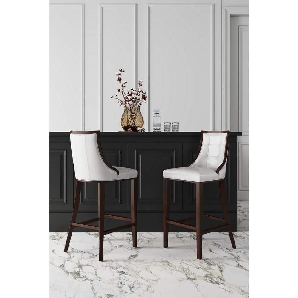 Set of 3 Fifth Avenue 31.5" Beech Wood Barstools with Footrest - Manhattan Comfort