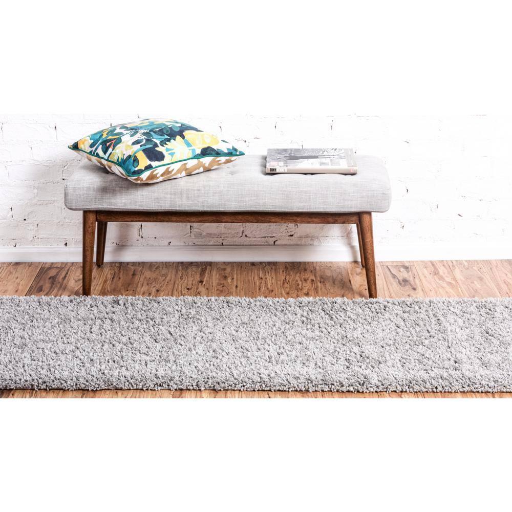 Unique Loom 2' 7 x 10' 0 Solid Shag Cloud Gray Area Rug
