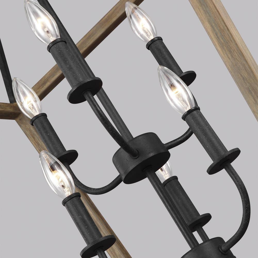 Buford Wood & Iron Chandelier (12"-26")