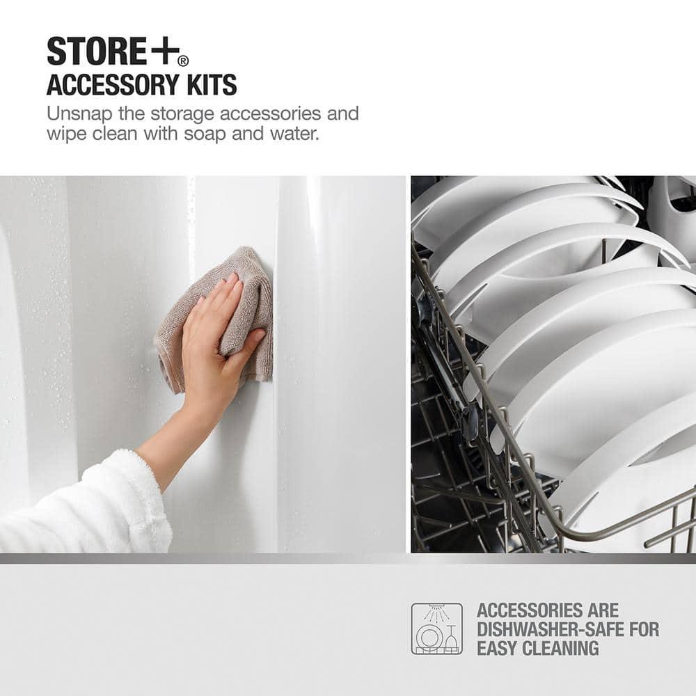 STORE+ 12-Piece Wall Mounted Shower Caddy in White Finish