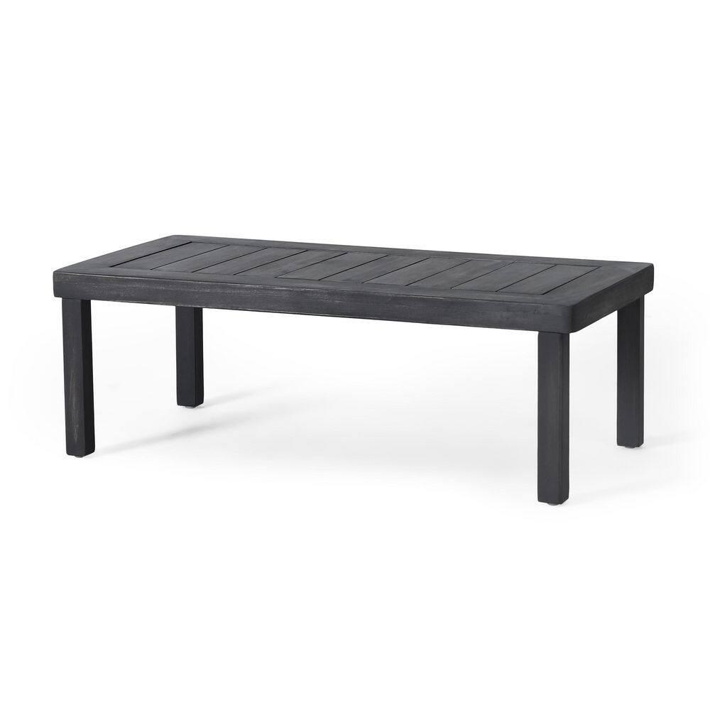 Christopher Knight Home Rabun Outdoor Acacia Wood 4 Seater Chat Set with Cushions, Dark Gray