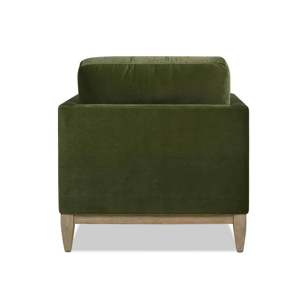 Jennifer Taylor Home Knox 65" Modern Farmhouse Performance Velvet Living Room Chaise Lounge Chair in Olive Green