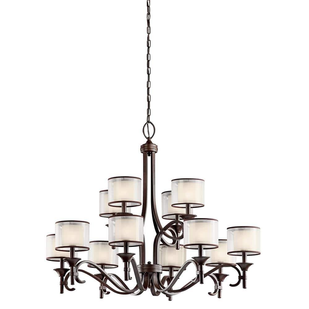 Transitional Twelve Light Chandelier-Mission Bronze Finish Bailey Street Home 147-Bel-553124