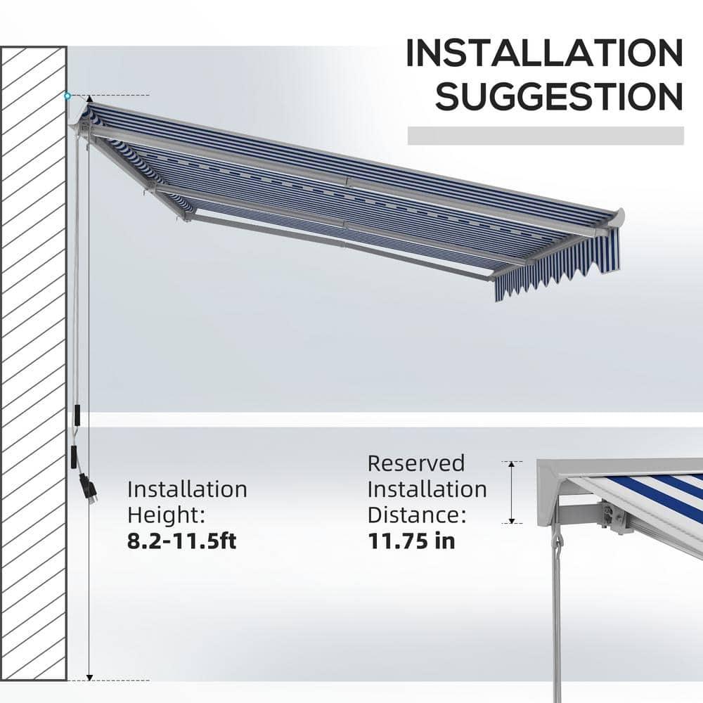 Outsunny Polyester Cover Retractable Patio Awning