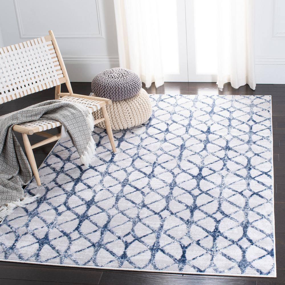 Amelia ALA792 Power Loomed Area Rug - Grey/Navy - 8'x10' - Safavieh.
