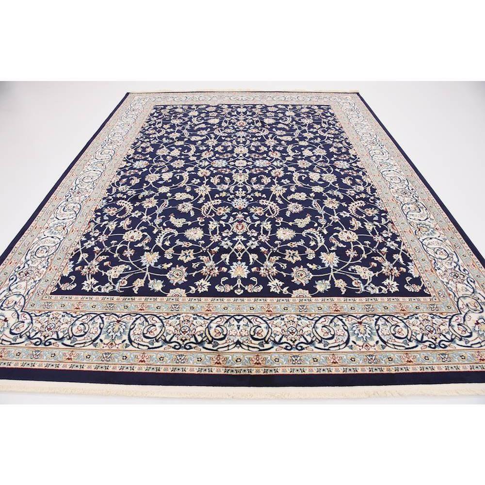 Unique Loom Narenj Collection Area Rug - Leeds (8'  x 10' Rectangle Navy Blue/Beige)