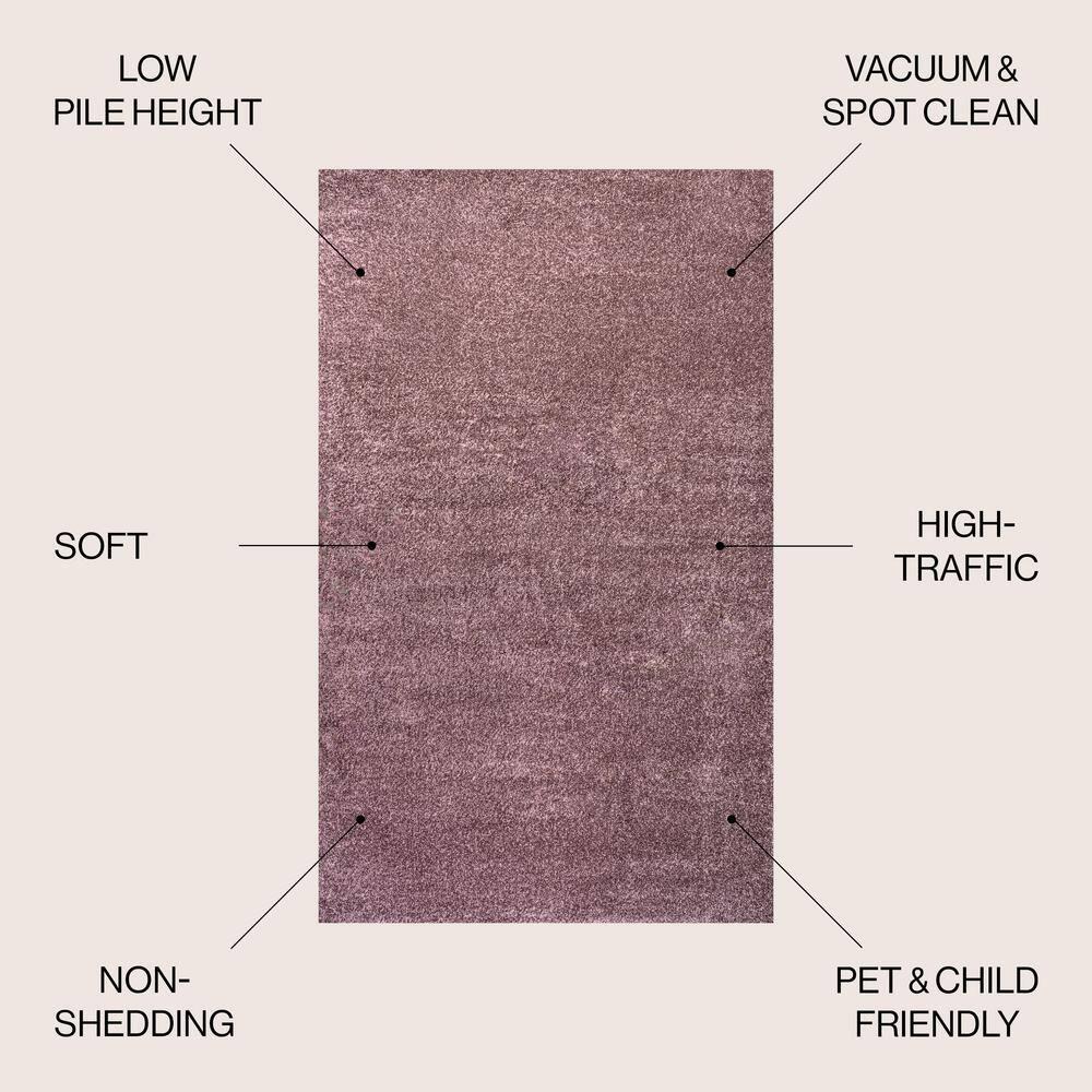 8'x10' Haze Solid Low-Pile, Light Purple - JONATHAN Y
