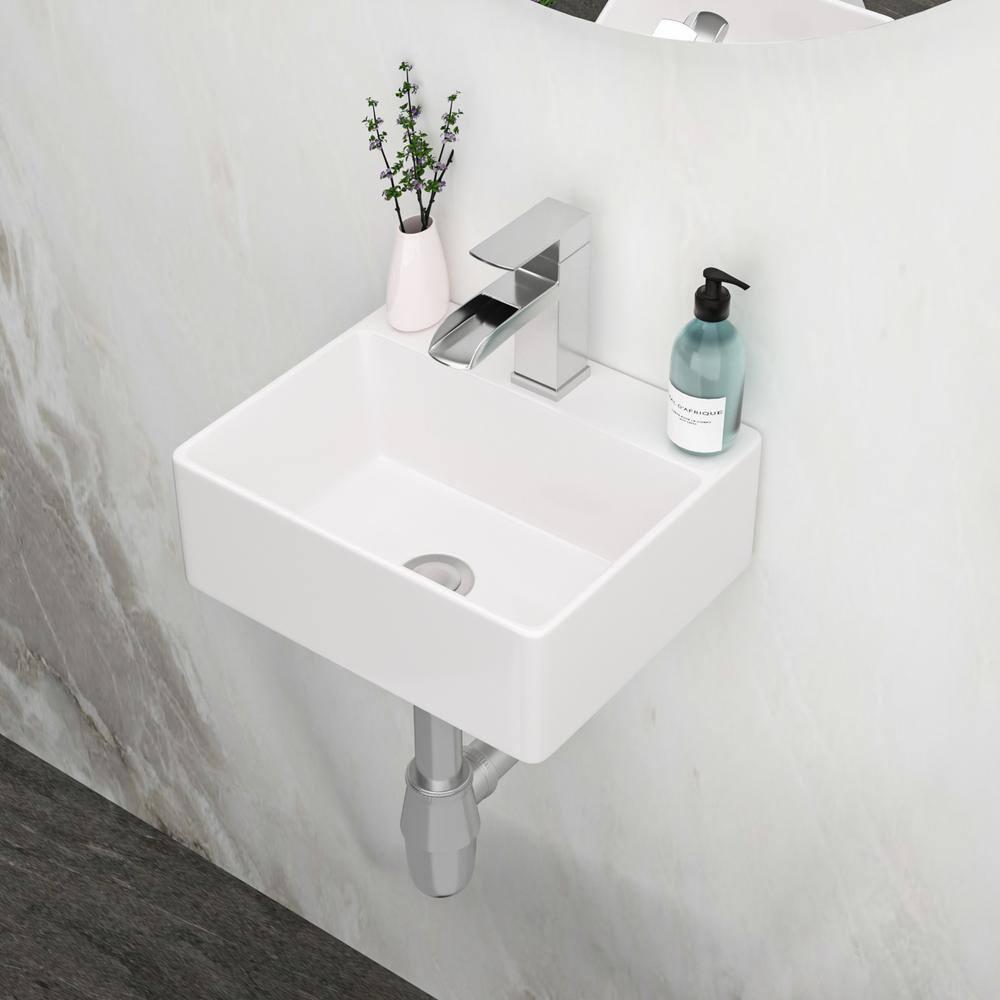 Hewei Hewei 15'' White Ceramic Square Vessel Bathroom Sink YXY829-W1243124768