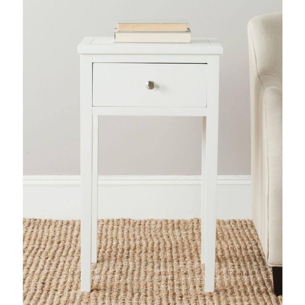 Abel Nightstand with Storage Drawers - White - Safavieh.