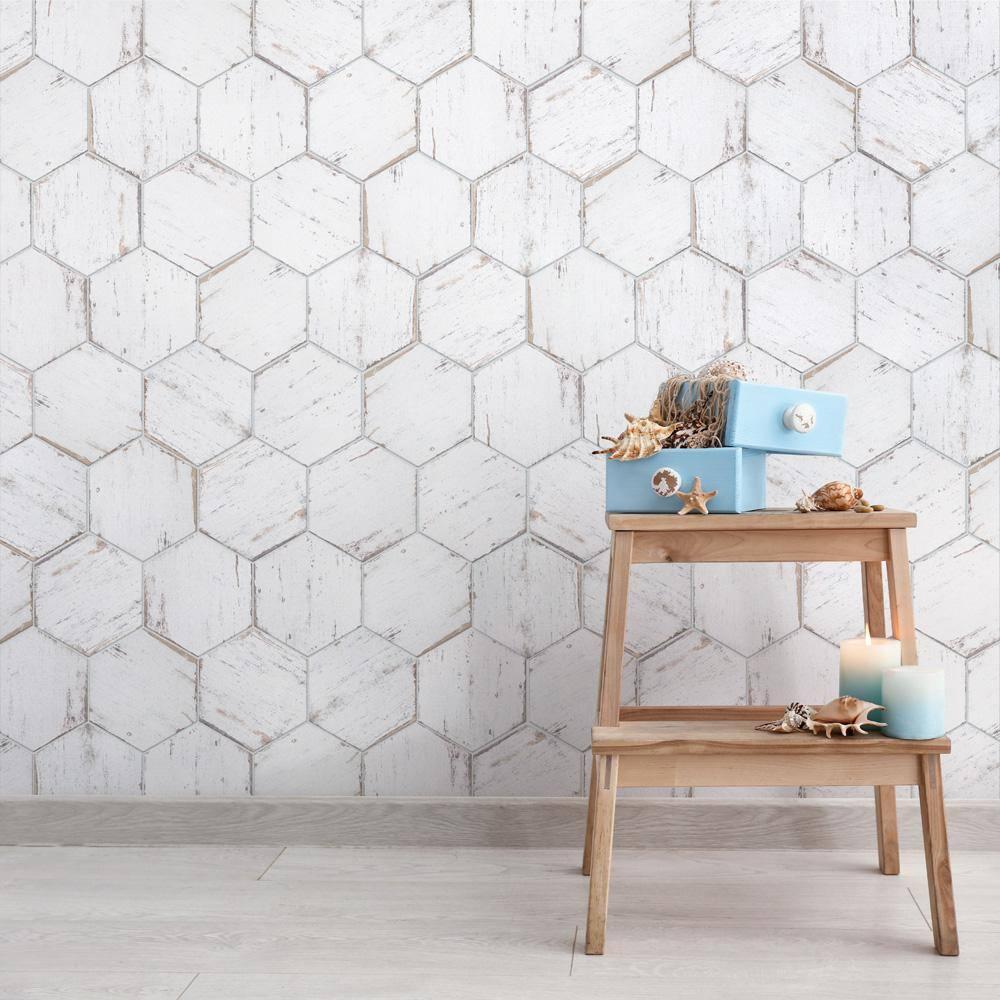 Retro 7" x 8" Porcelain Wood Look Wall & Floor Tile