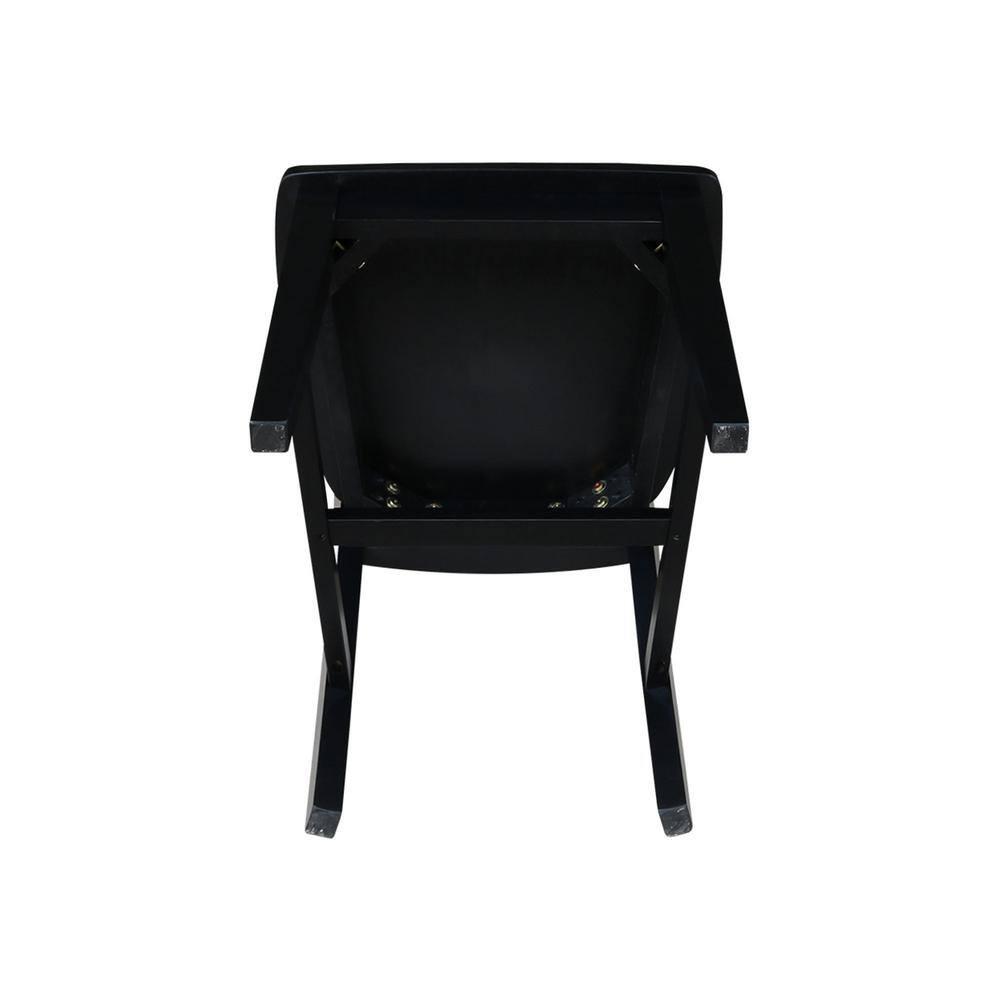 International Concepts Set of 2 San Remo Splatback Chairs Jet Black: Rubberwood Frame, Armless Design
