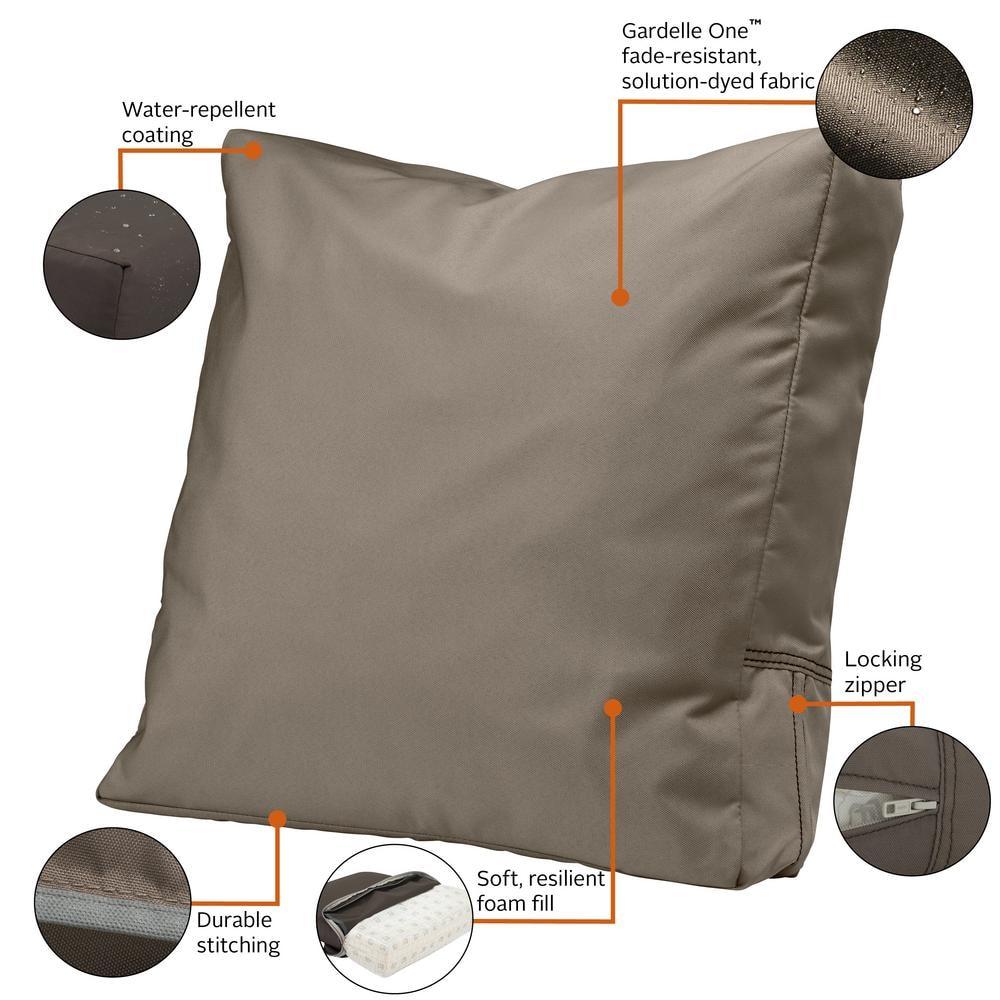 Classic Accessories Ravenna Water-Resistant Patio Lounge Chair/Loveseat Back Cushion, 21 x 20 x 4 Inch, Dark Taupe