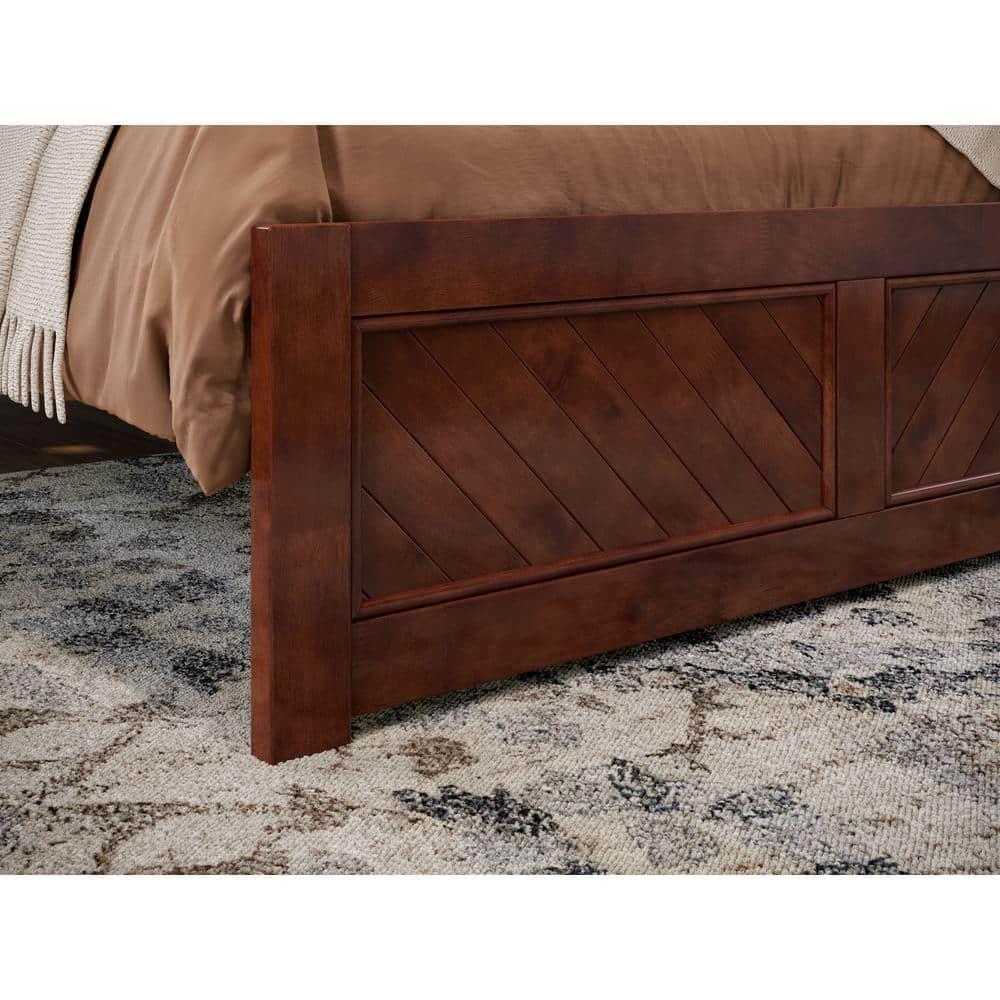AFI Canyon Cama con Plataforma de Madera Maciza de Nogal con Pie de Cama a Juego, Completo