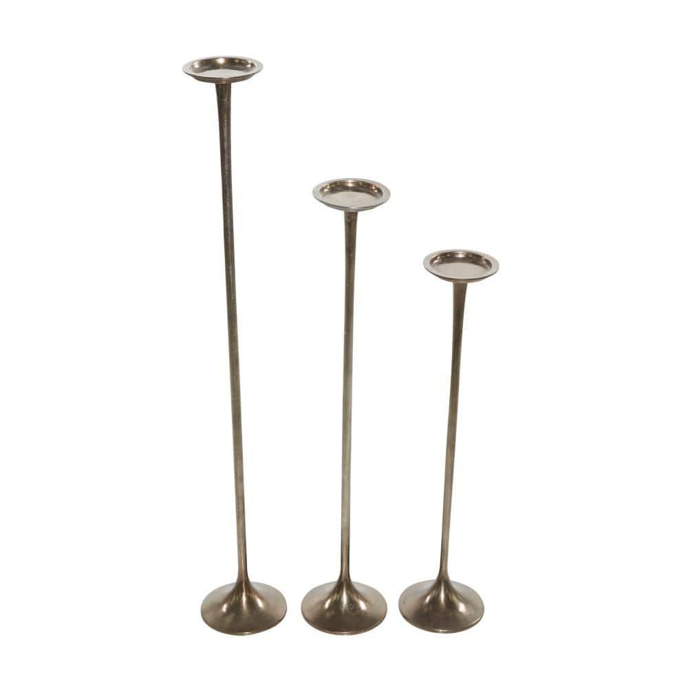 Set of 3 Metallic Aluminum Candle Holders - Olivia & May