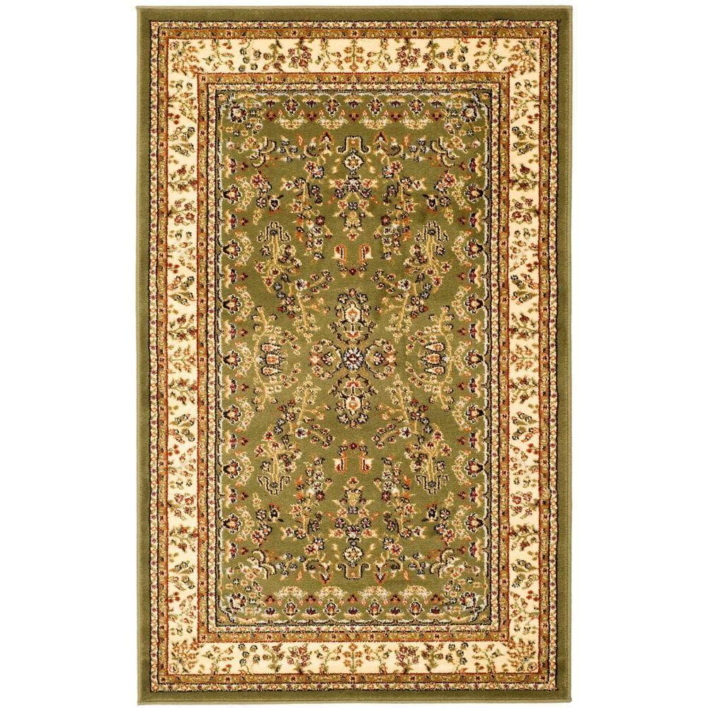 Lyndhurst Sarouk LNH331 Power Loomed Area Rug - Sage/Ivory - 5'3"x7'6" - Safavieh