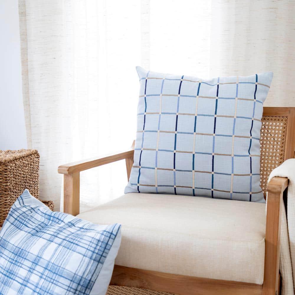 Embroidered Cotton Throw Pillow