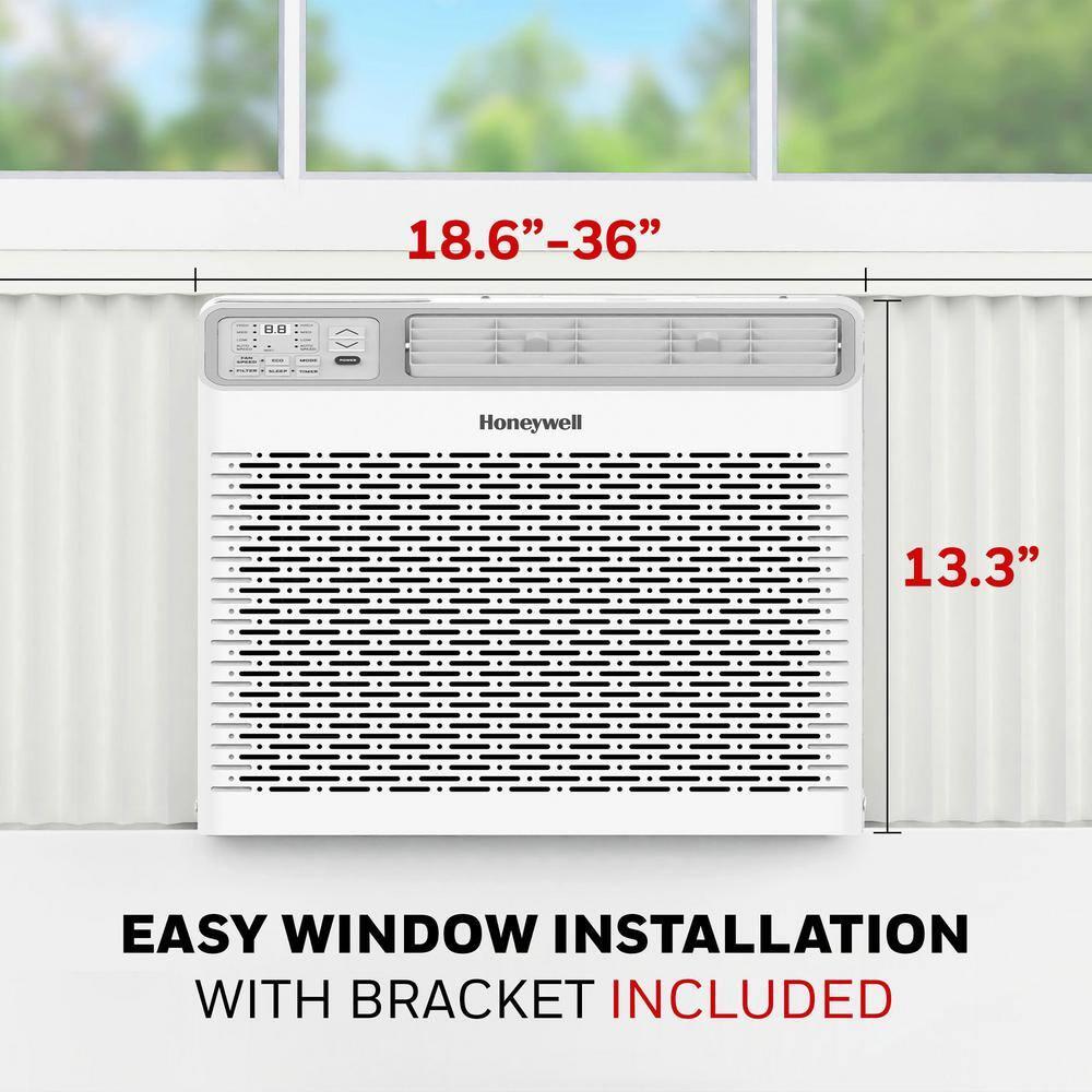 Honeywell 8,000 BTU Digital Window Air Conditioner, Remote, LED Display, 4 Modes, Eco, 350 sq ft Coverage
