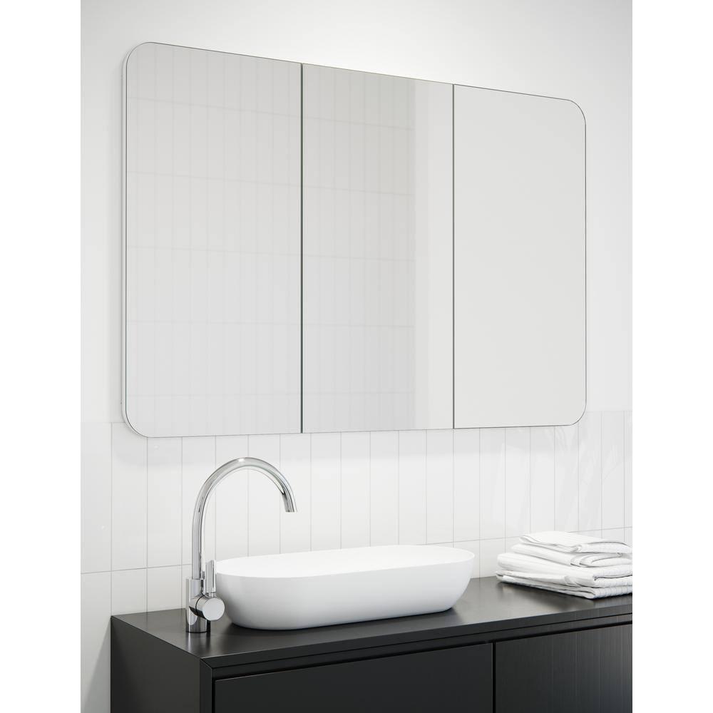 Glass Warehouse Three Door MDF Square Shape Medicine Cabinet